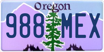 OR license plate 988MEX