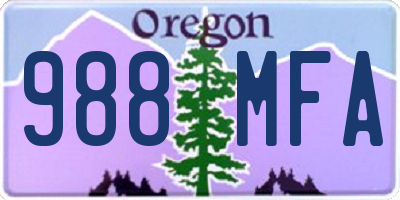 OR license plate 988MFA