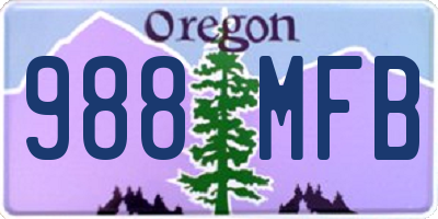 OR license plate 988MFB