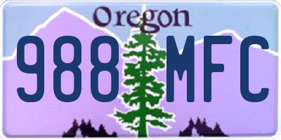 OR license plate 988MFC