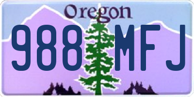 OR license plate 988MFJ