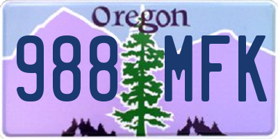 OR license plate 988MFK