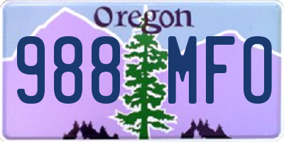 OR license plate 988MFO