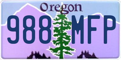 OR license plate 988MFP