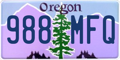 OR license plate 988MFQ