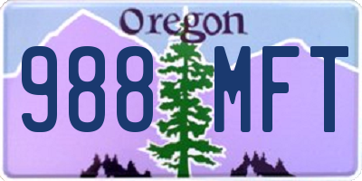 OR license plate 988MFT