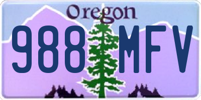 OR license plate 988MFV