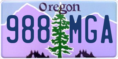 OR license plate 988MGA