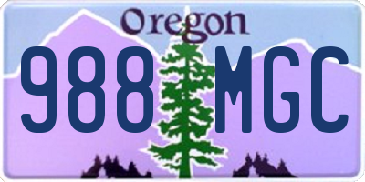 OR license plate 988MGC