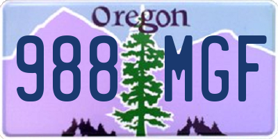 OR license plate 988MGF