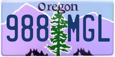 OR license plate 988MGL