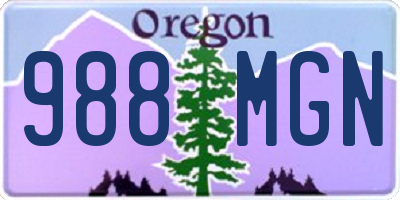 OR license plate 988MGN