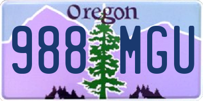 OR license plate 988MGU