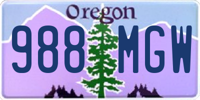 OR license plate 988MGW