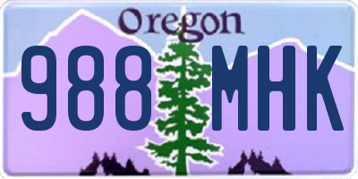 OR license plate 988MHK