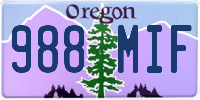 OR license plate 988MIF