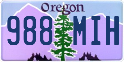 OR license plate 988MIH