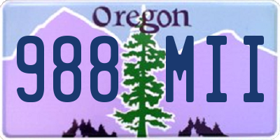 OR license plate 988MII
