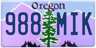 OR license plate 988MIK