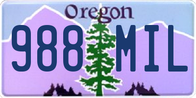 OR license plate 988MIL