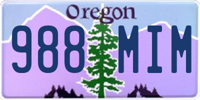 OR license plate 988MIM