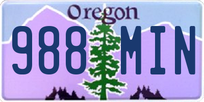 OR license plate 988MIN
