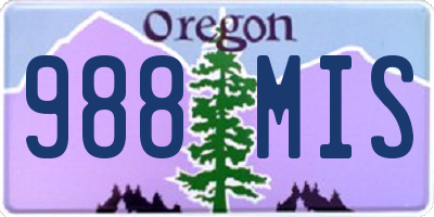 OR license plate 988MIS