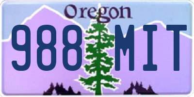 OR license plate 988MIT