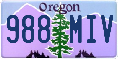 OR license plate 988MIV