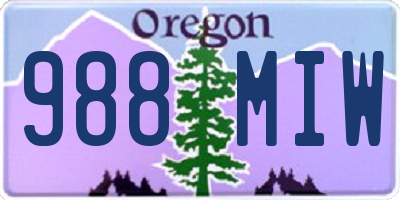 OR license plate 988MIW