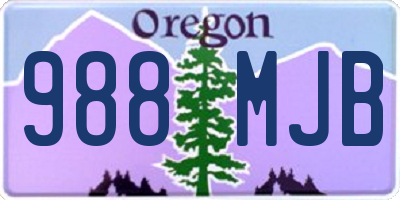 OR license plate 988MJB