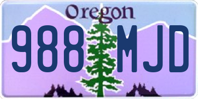 OR license plate 988MJD