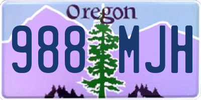 OR license plate 988MJH