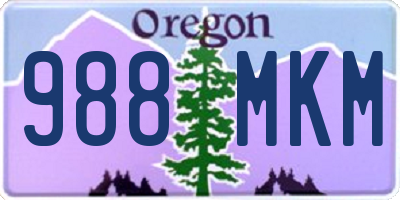 OR license plate 988MKM