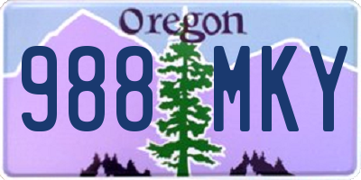 OR license plate 988MKY