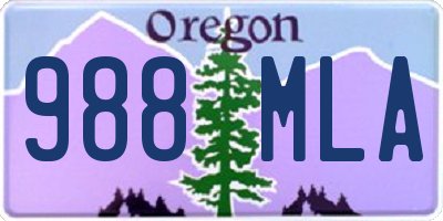 OR license plate 988MLA