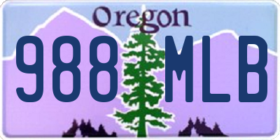 OR license plate 988MLB