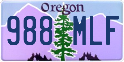 OR license plate 988MLF