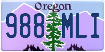 OR license plate 988MLI