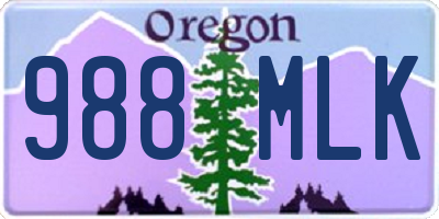 OR license plate 988MLK