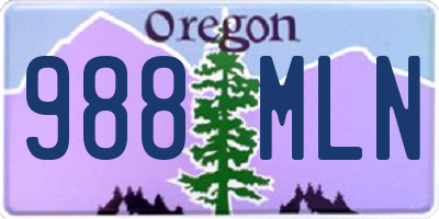 OR license plate 988MLN