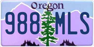 OR license plate 988MLS