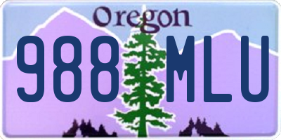 OR license plate 988MLU