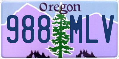 OR license plate 988MLV