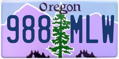 OR license plate 988MLW