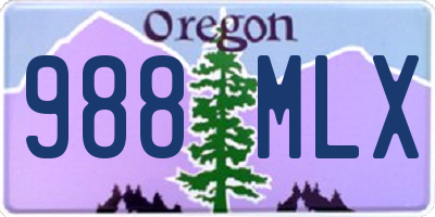 OR license plate 988MLX