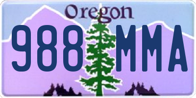 OR license plate 988MMA