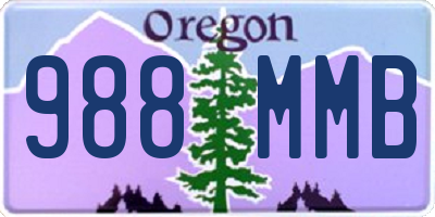 OR license plate 988MMB