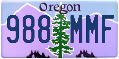 OR license plate 988MMF