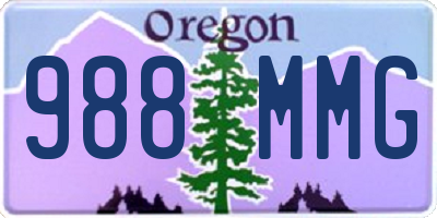 OR license plate 988MMG